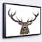 Designart - Deer Head in Front Illustration - Animal Art On Framed Canvas